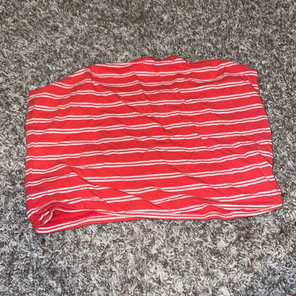 Red and White tube top, Size M